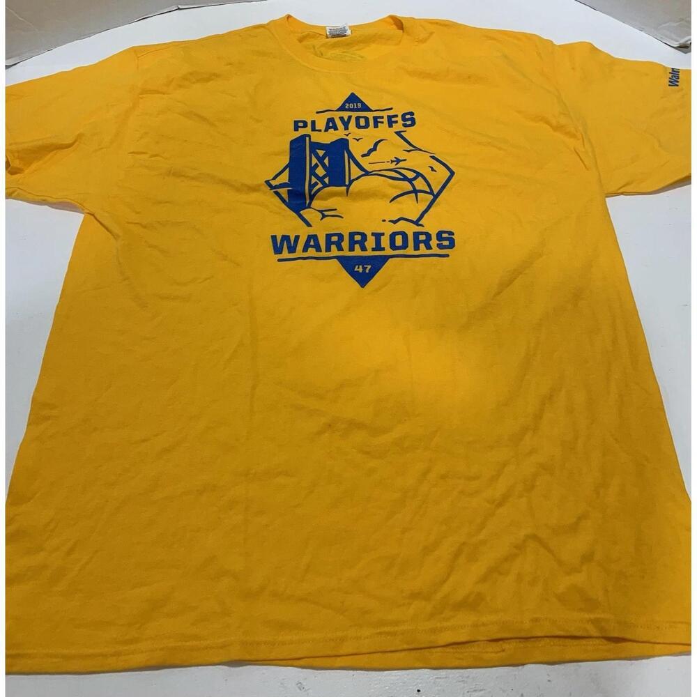 Fruit Of The Loom Shirt Mens Yellow Short Sleeve Golden State Warriors 1